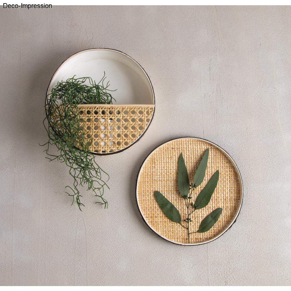 Rotin tressé, naturel, 35x60cm, rouleau 1pce, naturePlaques en bois 7,5-10,5 cm ø (copie)