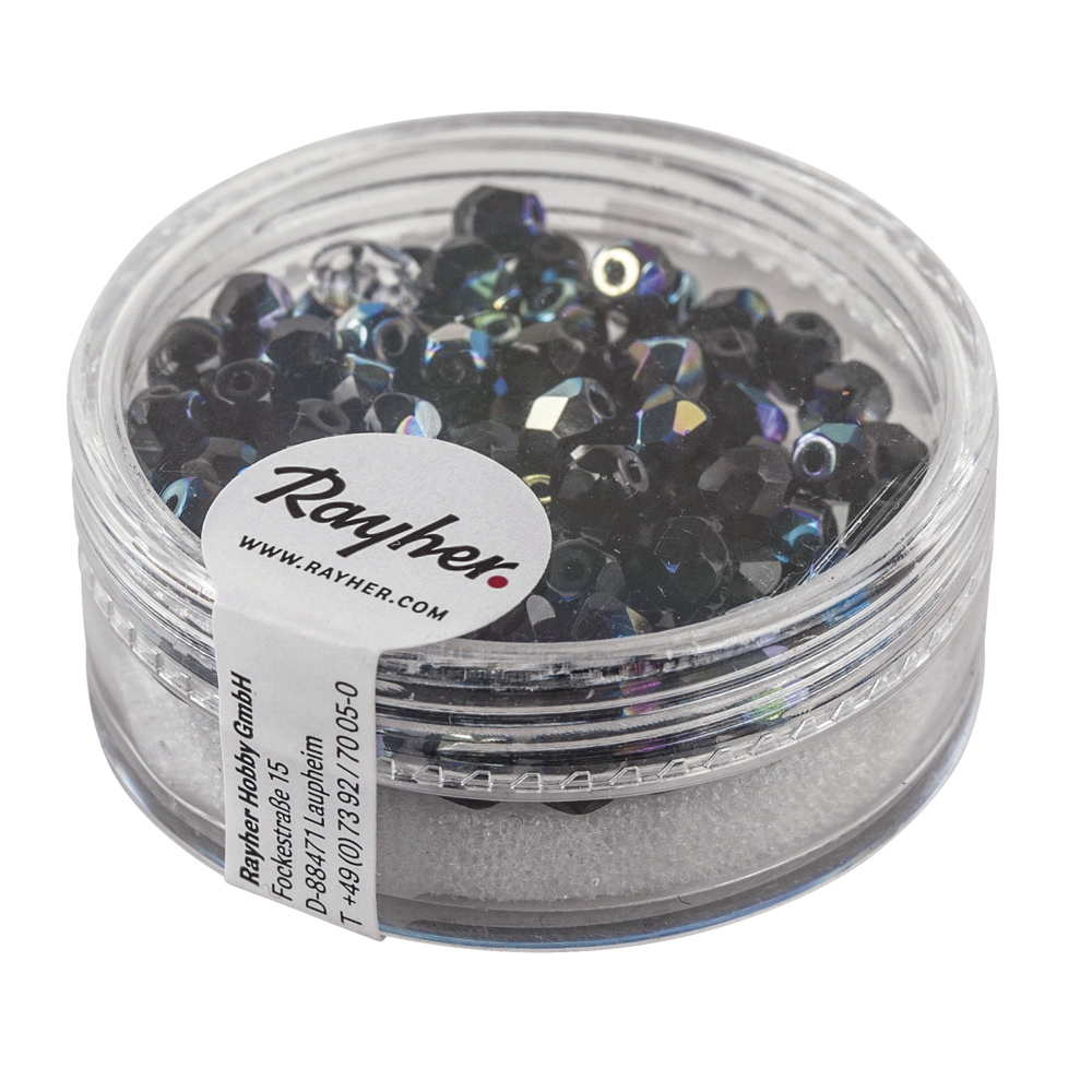 Perle facettée 4 mm Onyx