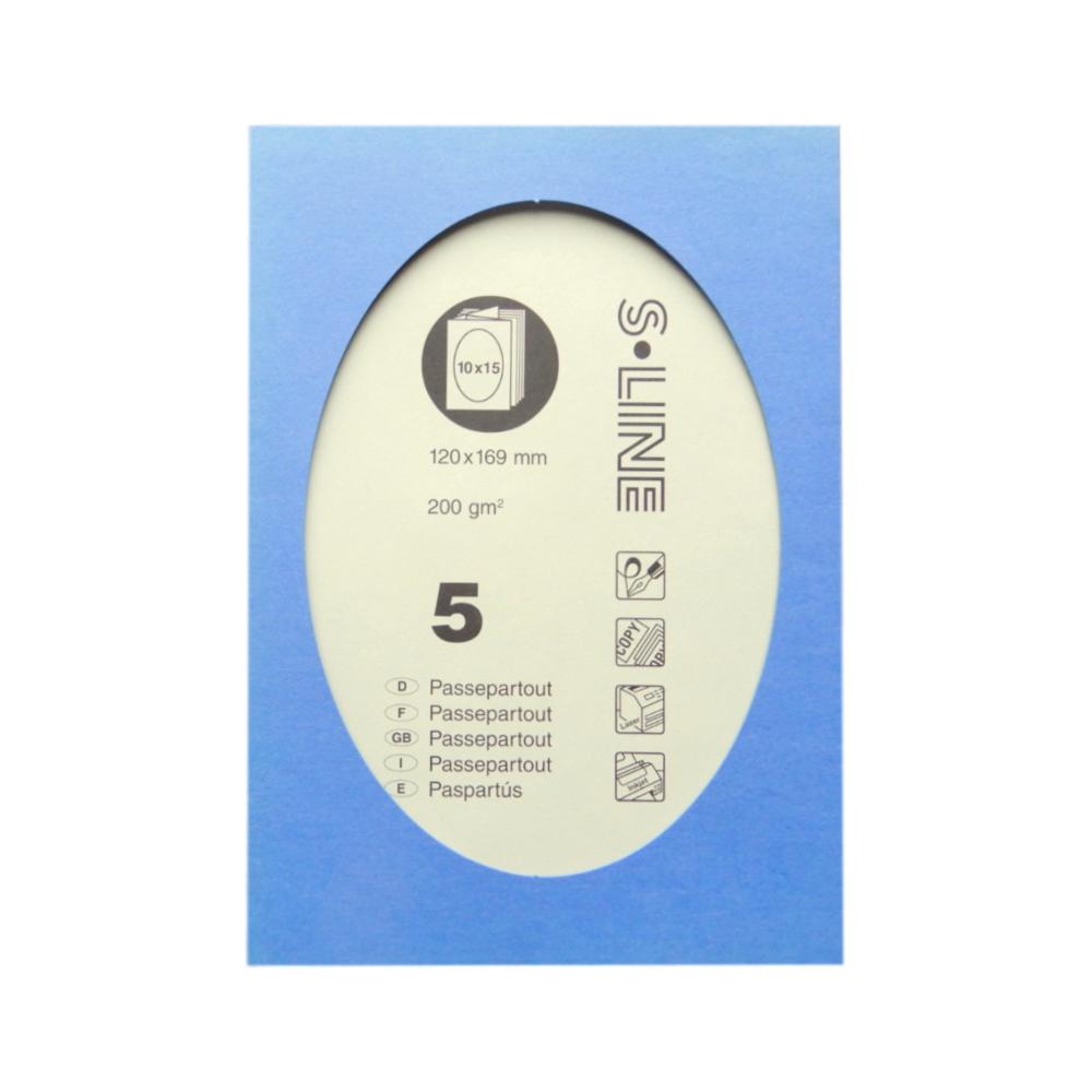 Passepartout B6 Bleu moyen Ovale