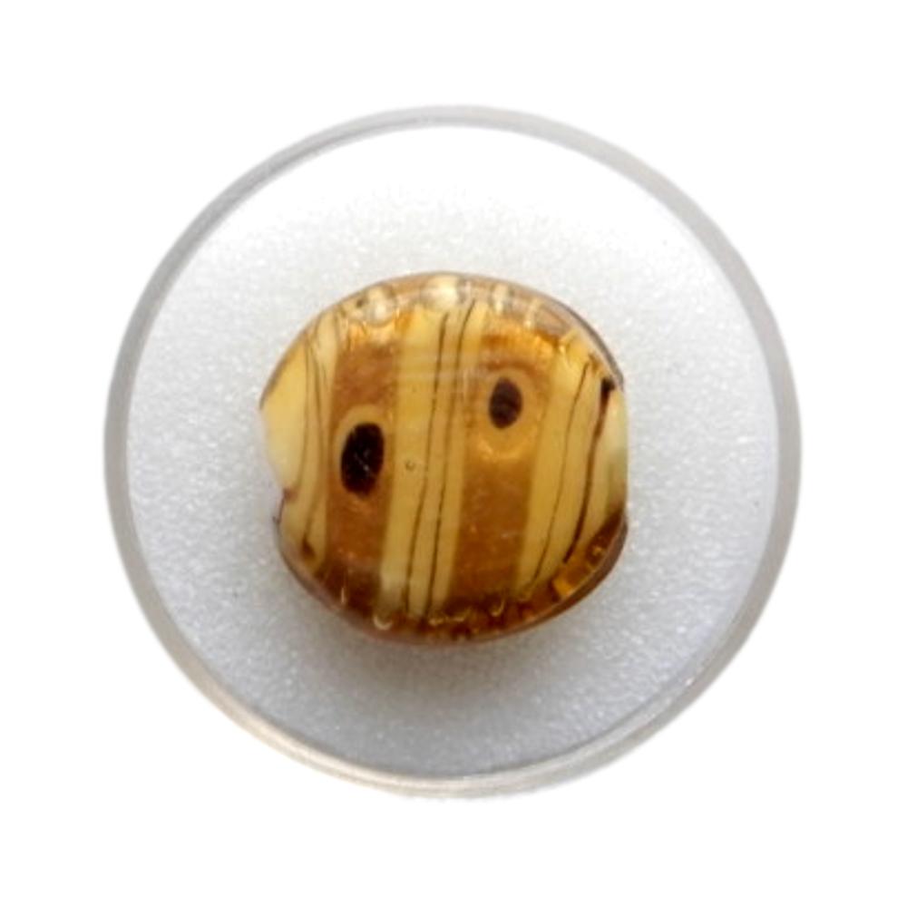 Rond plat 20 mm Topaze et noir