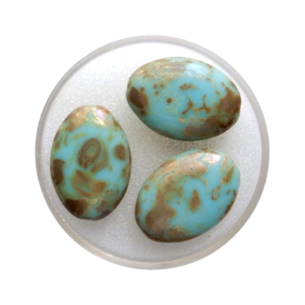 Ovale plat 20 mm Turquoise