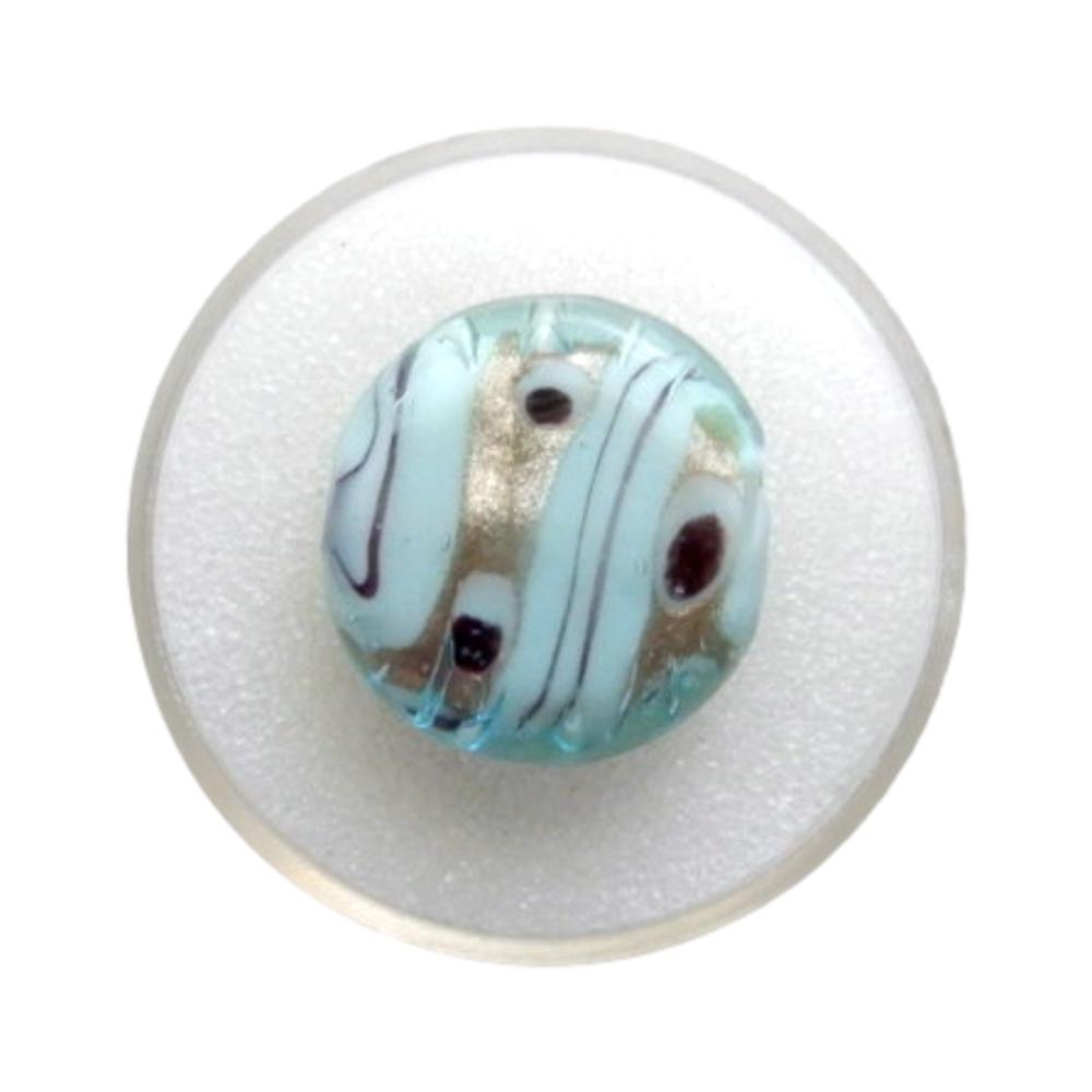 Rond plat 20 mm Bleu et bronze